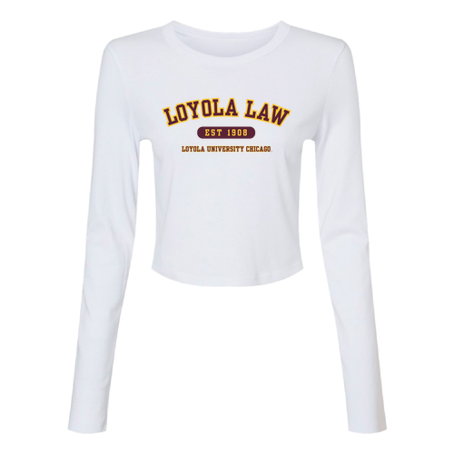 Loyola Law Long sleeve Baby Tee -- Solid White Blend