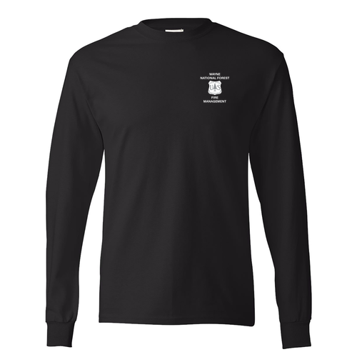 Hanes Adult 6 oz. Authentic-T Long-Sleeve T-Shirt -- Black