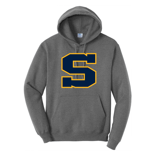 Port and Company Core Fleece Pullover Hooded Sweatshirt -- Graphite Heather