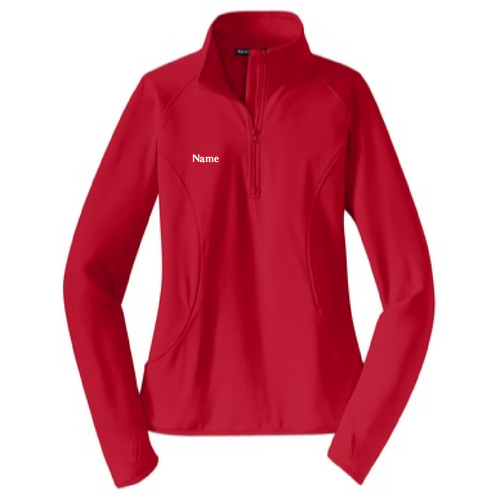 Ladies Sport Tek Sport Wick Stretch Half Zip Pullover -- True Red