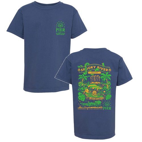 Padfoot's Pier Comfort Colors Youth Garment-Dyed Heavyweight T-Shirt -- China Blue
