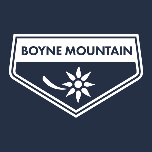 Boyne Mountain Logo 1 White Ink -- Pullover hooded sweatshirt Navy
