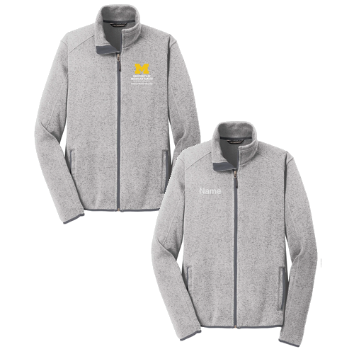 Port Authority Sweater Fleece Jacket -- Grey Heather