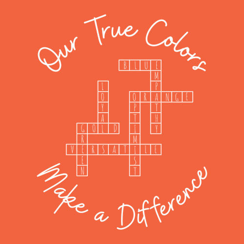 True Colors Screen Printed Blend Tee Orange