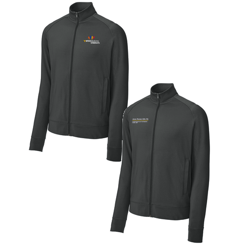 Sport-Tek Sport-Wick Stretch Full-Zip Cadet Jacket -- Charcoal Grey