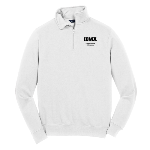Embroidered Sport Tek Quarter Zip Sweatshirt -- White