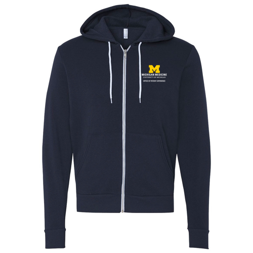 Mens/Unisex Bella Canvas Soft Full-Zip Hooded Sweatshirt -- Navy