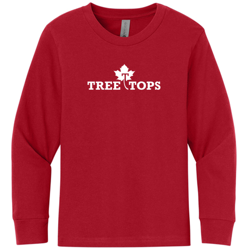 Youth Red Cotton Long Sleeve Next Level Shirt
