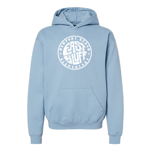 Gildan Youth Softstyle Midweight Fleece Hooded Sweatshirt -- Stone Blue