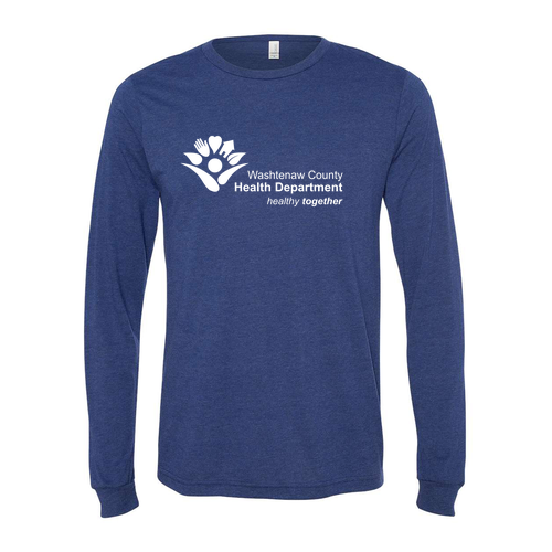 Bella+Canvas Unisex Triblend Long Sleeve Tee -- Navy TriBlend