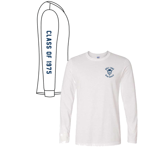Gildan Softstyle Class of 1975 Longsleeve T Shirt -- White