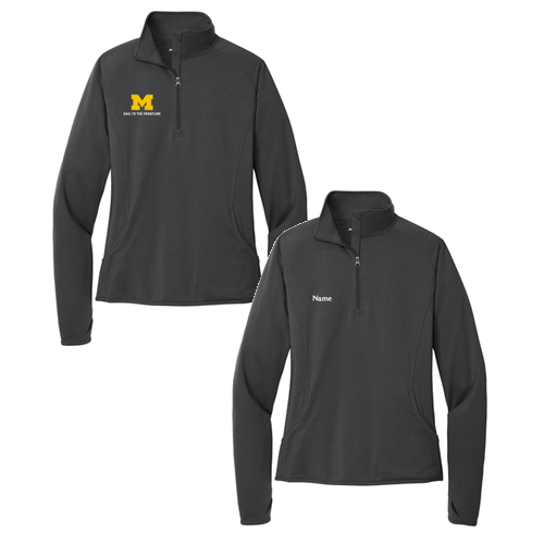 Ladies Sport Tek Sport Wick Stretch Half Zip Pullover -- Charcoal Grey