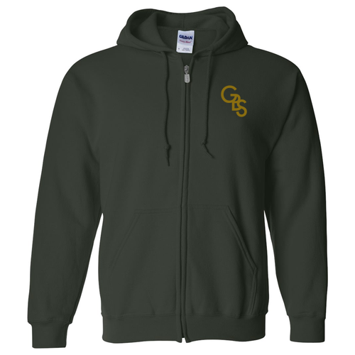 Gildan Full Zip Hooded Sweatshirt -- Forest Green