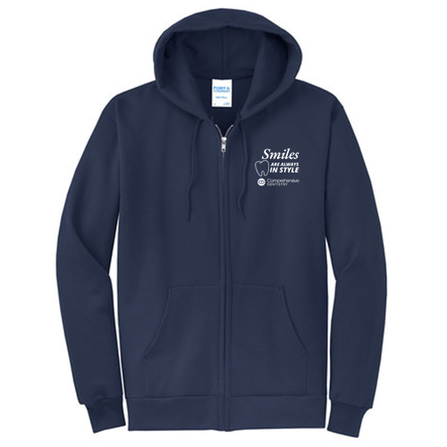 Full Zip Hooded Sweatshirt -- Navy