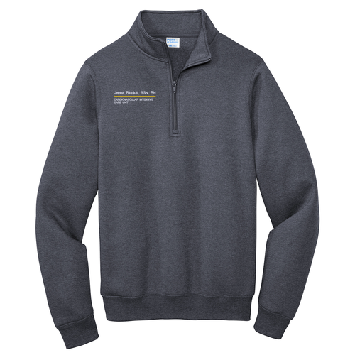 Port and Company Core Fleece Quarter-Zip Pullover Sweatshirt -- Heather Navy