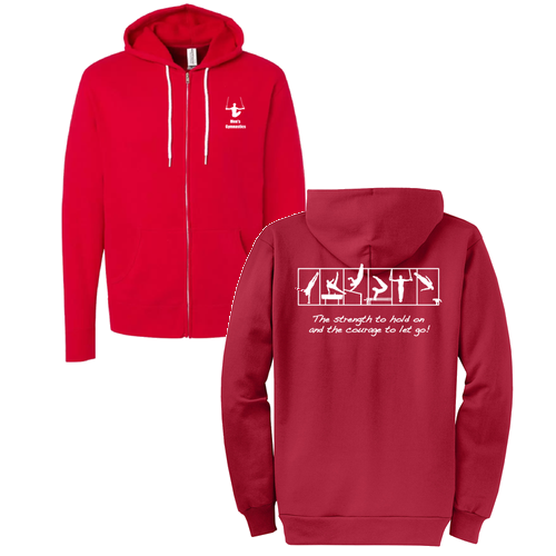Port and Company Classic Full Zip Hooded Sweatshirt -- Red