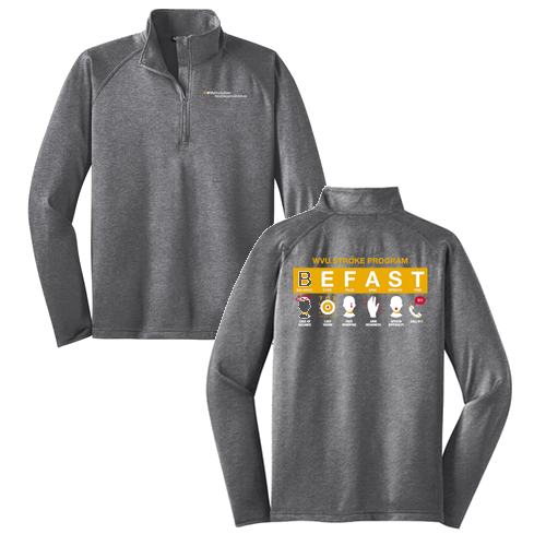 Sport Tek Sport Wick Stretch Half Zip Pullover -- Charcoal Grey Heather