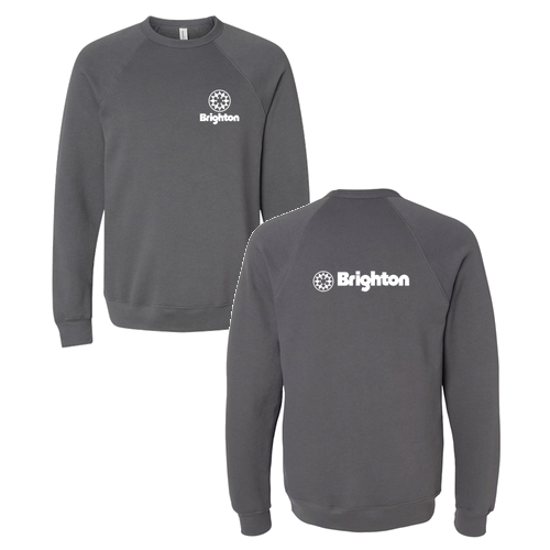 Brighton Logo 2 White Ink -- Crewneck Sweatshirt Asphalt