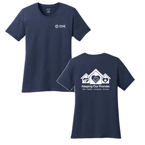 Port and Company Ladies Core Cotton Tee -- Navy