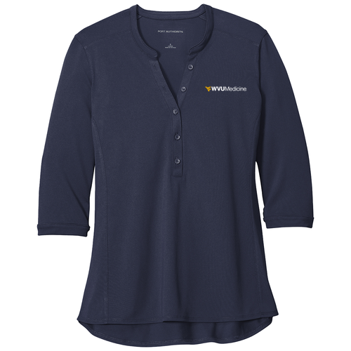 Port Authority Ladies UV Choice Pique Henley -- True Navy
