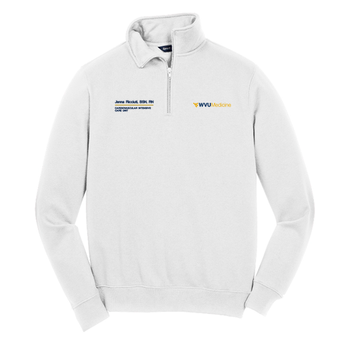 Sport Tek Quarter Zip Sweatshirt -- White