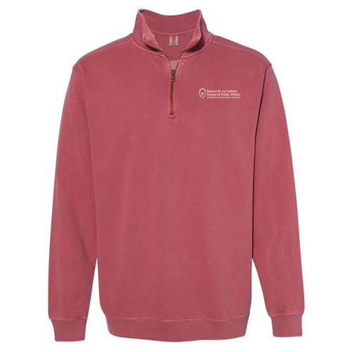 Comfort Colors Adult Quarter Zip Sweatshirt -- Crimson
