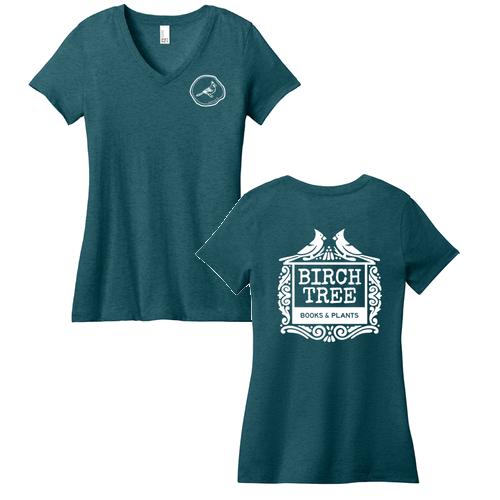 District Made Ladies Perfect Weight V-Neck Tee -- Caribbean Blue Heather