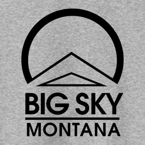 Big Sky Montana Logo 2 Black Ink -- Crewneck Sweatshirt Athletic Heather