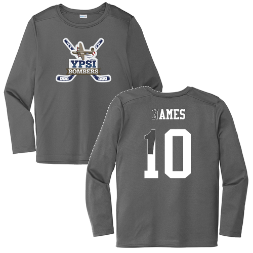 Sport-Tek Youth Posi-UV Pro Long Sleeve Tee -- Dark Smoke Grey