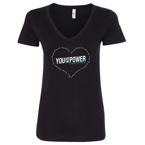 Heart Next Level Ladies Ideal V-Neck Tee -- Black