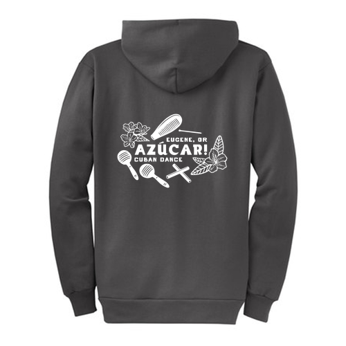 Mens Classic Full Zip Hooded Sweatshirt -- Charcoal