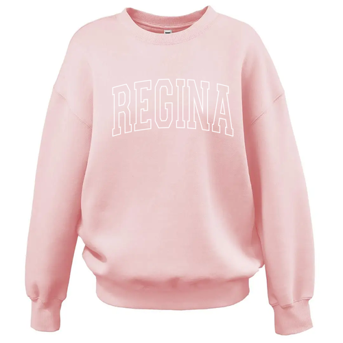 Regina Tonal Arch with Wrist Pennant Womens Oversize Crew -- Pink