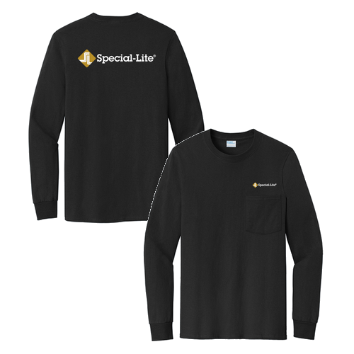 Port and Company Tall Long Sleeve 50/50 Cotton Poly T Shirt -- Jet Black