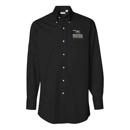 Van Heusen Mens Long Sleeve Dress Twill Embroidered-- Black