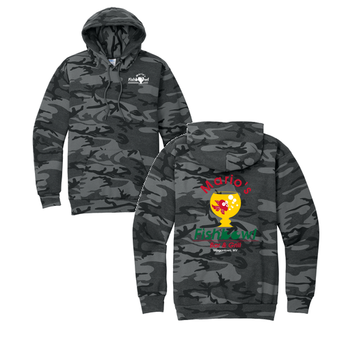 Camo Pullover Hooded Sweatshirt -- Black Heather Camo