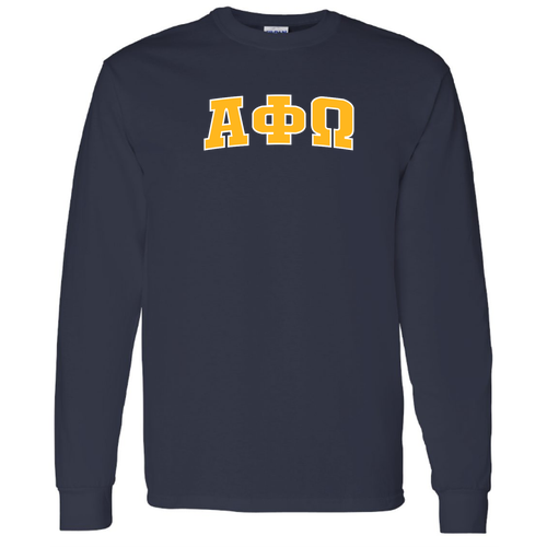 Greek Letter Longsleeve -- Navy