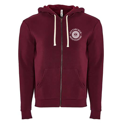 Next Level Unisex Full-Zip Hooded Sweatshirt -- Maroon