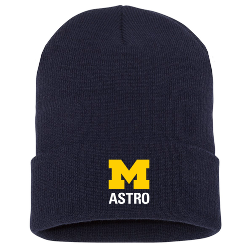 Knit Hat Beanie with Cuff -- Navy