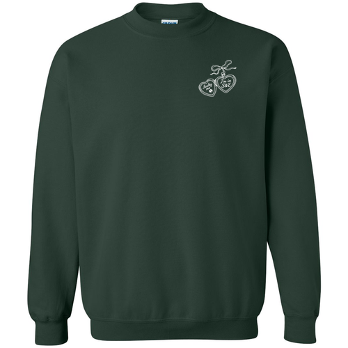 Gildan Heavy Blend Crew Neck Sweatshirt -- Forest Green Locket Design