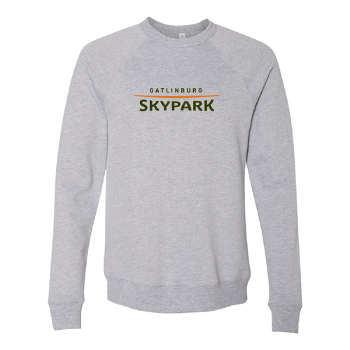 Gatlinburg Skypark Logo 1 Green & Orange Ink -- Crewneck Sweatshirt Athletic Heather