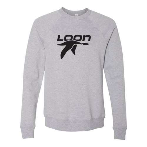 Loon Logo 1 Black Ink -- Crewneck Sweatshirt Athletic Heather