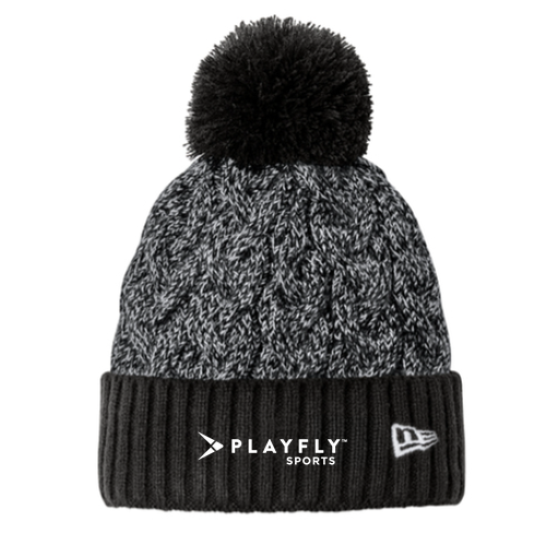 Playfly New Era Marled Knit Beanie -- Black / Graphite / White