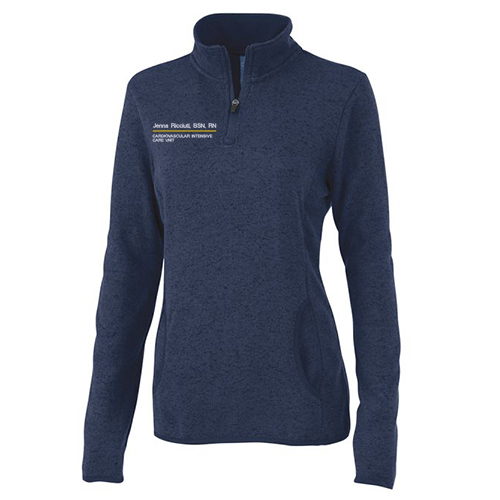 Charles River Womens Heathered Fleece Pullover -- Navy Heather