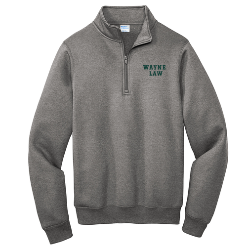 [EMBROIDERED] Port & Company Fleece Quarter-Zip Pullover -- Graphite Heather