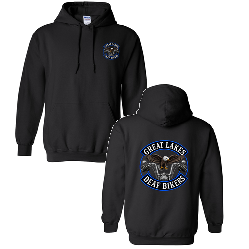 Great Lakes Deaf Bikers Black Hoodie
