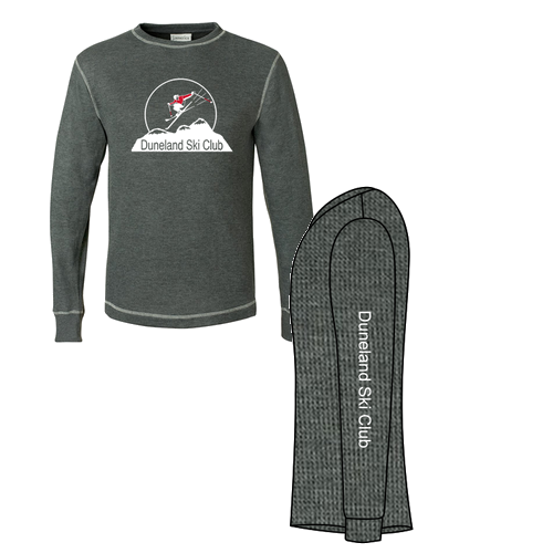 J America Vintage Long Sleeve Thermal T Shirt -- Charcoal Heather / Vintage White