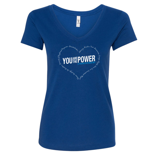 Heart Next Level Ladies Ideal V-Neck Tee -- Royal