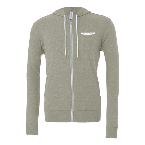 Bella Canvas Unisex Full-Zip Hooded Sweatshirt -- Heather Stone
