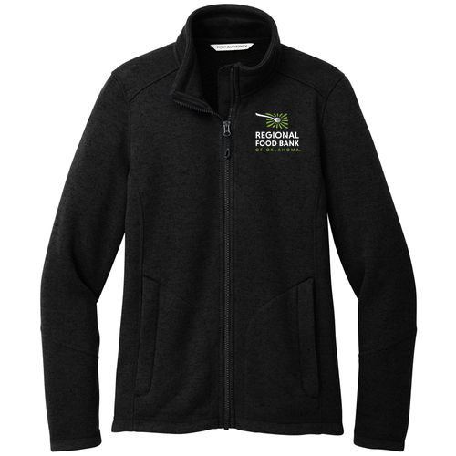 Port Authority Ladies Arc Sweater Fleece Jacket Embroidered-- Deep Black