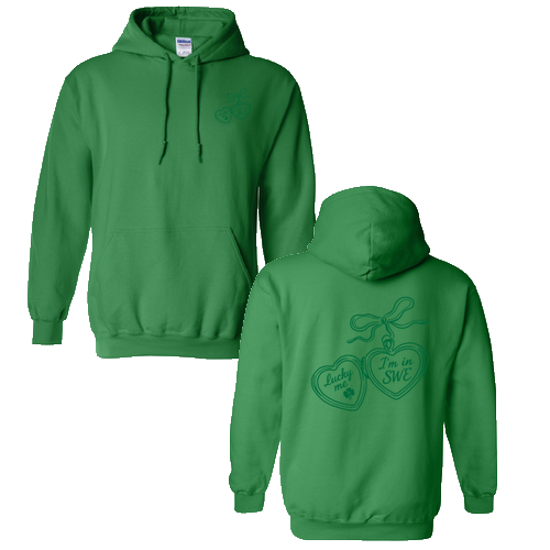 Gildan Heavy Blend Hooded Sweatshirt -- Irish Green Locket Design